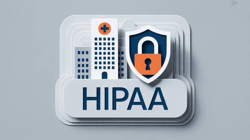 Healthcare facility with medical professionals using AI tools, showing protected and unprotected patient data flows